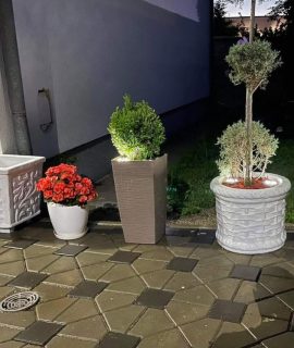 Stijlvolle betonnen plantenbakken voor een sfeervolle tuin of entree.